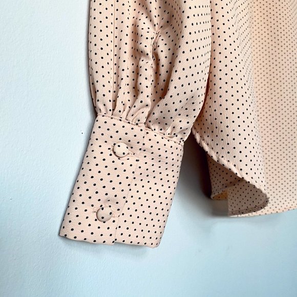 NWOT H&M Size 4 Pastel Pink Button Dotted Blouse - Picture 6 of 11